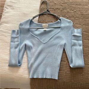 H&M Blue Off-the-Shoulder Sweater